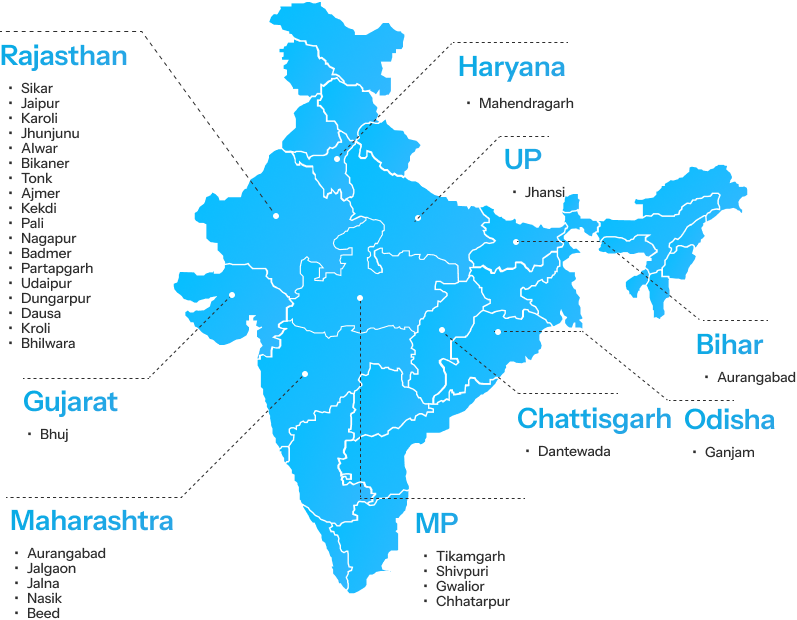 Map of India showing impact areas